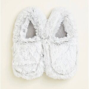 Warmies Marshmallow Slippers Gray Womens 6-10 French‎ Lavender Microwaveable NWT